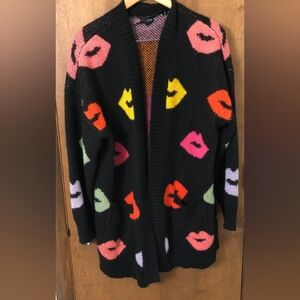 Colorful Lip Pattern Women's Sweater